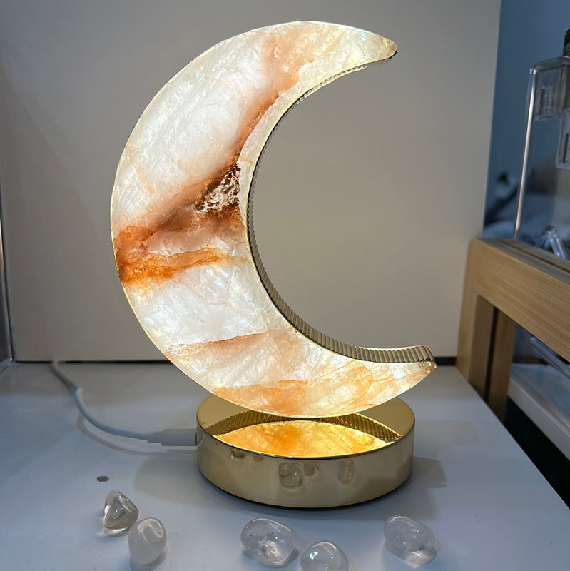 Fire Quartz Moon Lamp