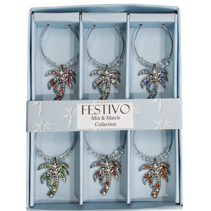 Wine Charms Palm Pack of Six