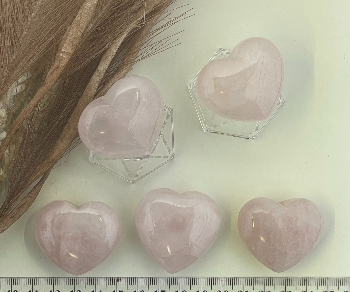 Rose Quartz Puffy Heart