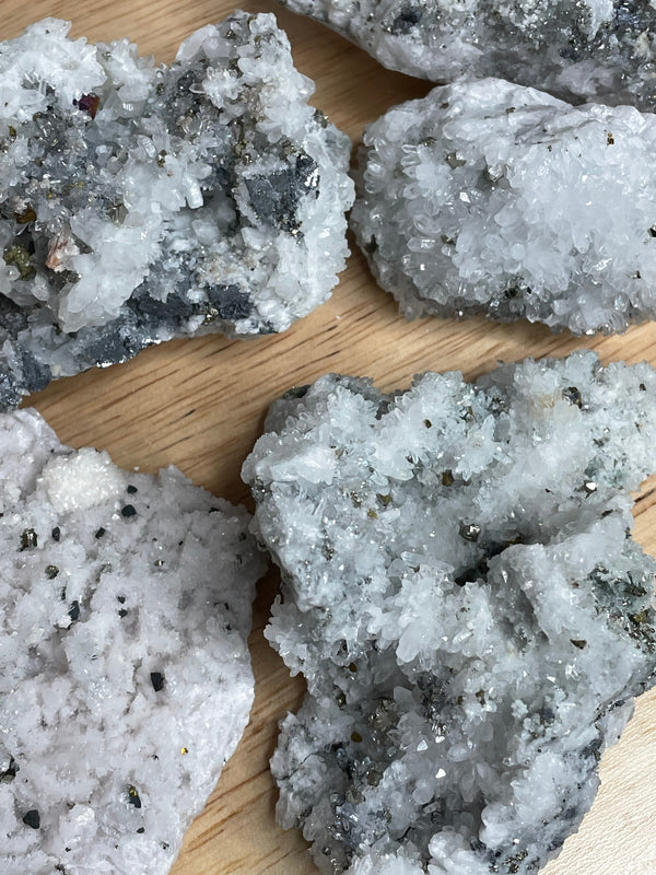 Clear Quartz Cluster with Pyrite